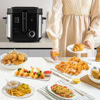 Friteuse électrique 2,5 L 1500 W (prise US) grande capacité pour comptoir, idéale pour poulet frit et frites, certifiée UL