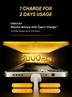 Smartphone Realme Note 70T AI, version mondiale, écran 6,75 pouces 90 Hz, batterie 6000 mAh, appareil photo AI 13 MP, chipset octa-core, IP54