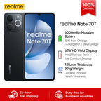 Smartphone Realme Note 70T AI, version mondiale, écran 6,75 pouces 90 Hz, batterie 6000 mAh, appareil photo AI 13 MP, chipset octa-core, IP54