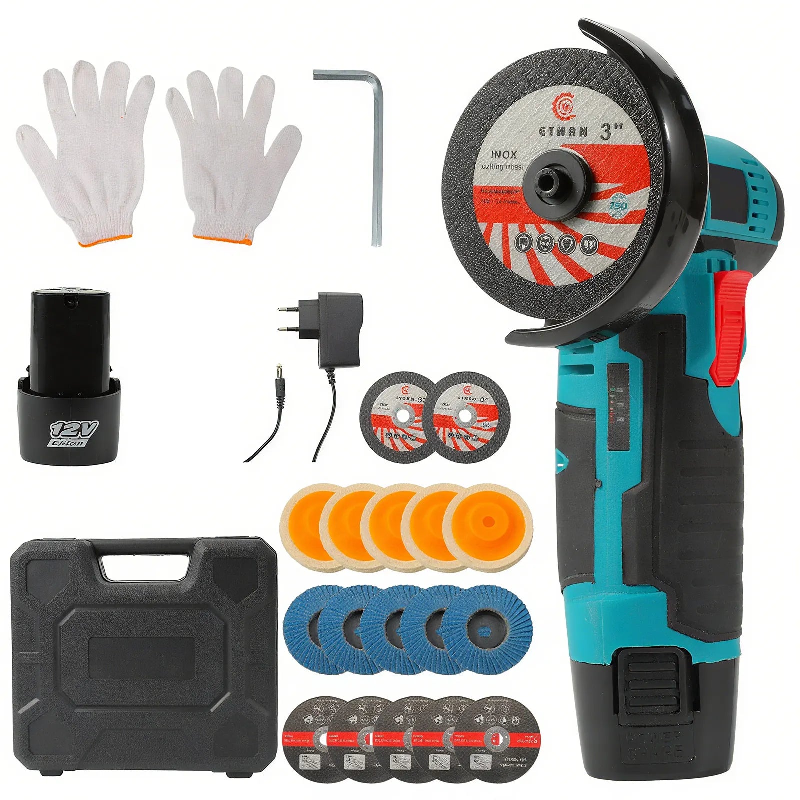 Meuleuse d'angle électrique 16.8V, Machine à polir au Lithium, Mini Machine de découpe sans balais/brosse, batterie Rechargeable