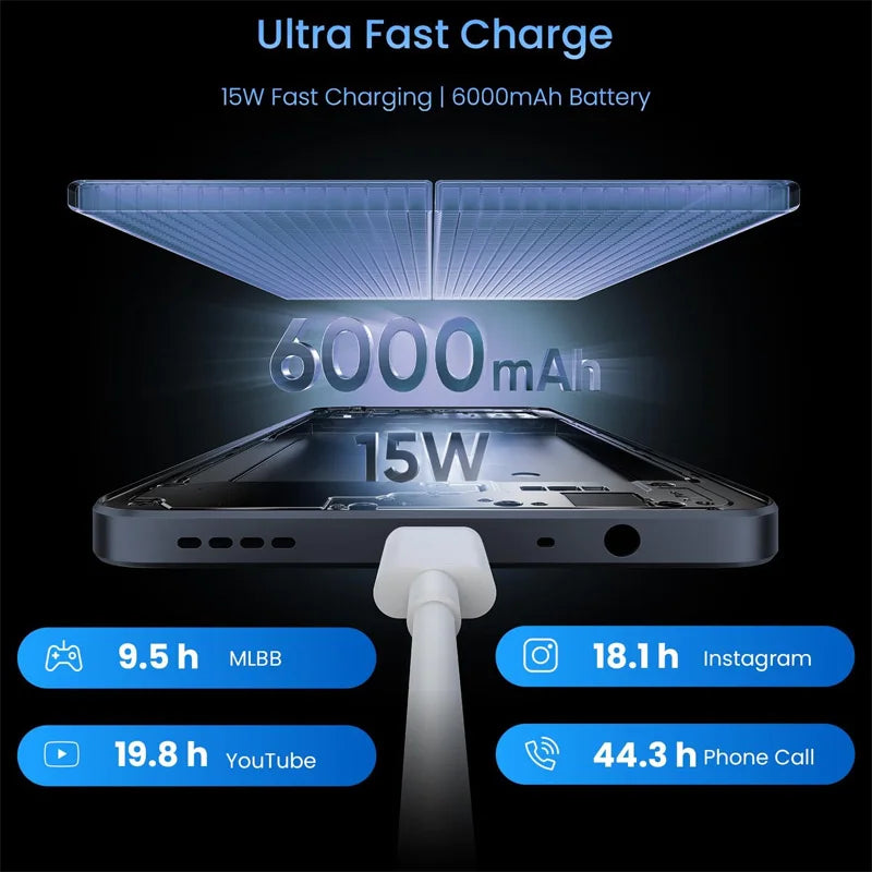 Smartphone Realme Note 70T AI, version mondiale, écran 6,75 pouces 90 Hz, batterie 6000 mAh, appareil photo AI 13 MP, chipset octa-core, IP54
