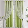 Cross-border for Exclusive Customized Polyester Lace Double-layer Sheer Curtains Grommet Left/Right Biparting Open Curtains