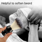 Brosse à barbe pinceaux de maquillage RANCAI – brosse à barbe avec manche en bois pour hommes, 1 pièce, accessoire de maquillage, pour Salon de coiffure, rasage moussant, ensemble d'outils de nettoyage du visage