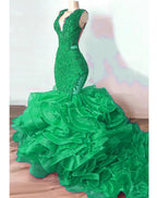 Robe de Soirée de Forme Sirène en Dentelle, Tenue Luxueuse, Bleu Royal, Perlée, à Volants Astronomiques Bouffants, Longue, de Bal, Sexy, pour Donura