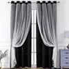 Cross-border for Exclusive Customized Polyester Lace Double-layer Sheer Curtains Grommet Left/Right Biparting Open Curtains