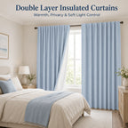 Factory's Grommet Soundproof Floor-to-Ceiling Window Curtains Modern Bathroom Insulated All-Season Built-In Translucent High-End