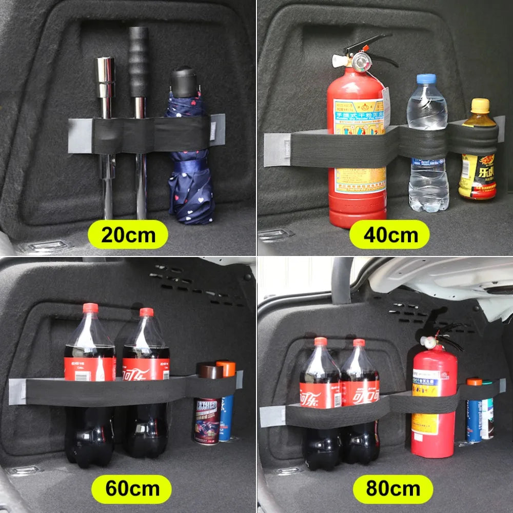 Organisateur de coffre de voiture, sac de rangement de ceinture de fixation, bandes magiques, accessoires de voiture, rangement, organisateurs de style de voiture