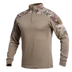Outdoor Tactical Casual Single Guide Long-Sleeved Frog Suit Breathable Elastic Regular Fit Washed Blank Camouflage