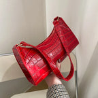 Sacs en cuir PU pour femmes, sac à main à motif d'alligator, petit sac messager sous les bras