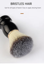 Brosse à barbe pinceaux de maquillage RANCAI – brosse à barbe avec manche en bois pour hommes, 1 pièce, accessoire de maquillage, pour Salon de coiffure, rasage moussant, ensemble d'outils de nettoyage du visage