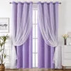 Cross-border for Exclusive Customized Polyester Lace Double-layer Sheer Curtains Grommet Left/Right Biparting Open Curtains