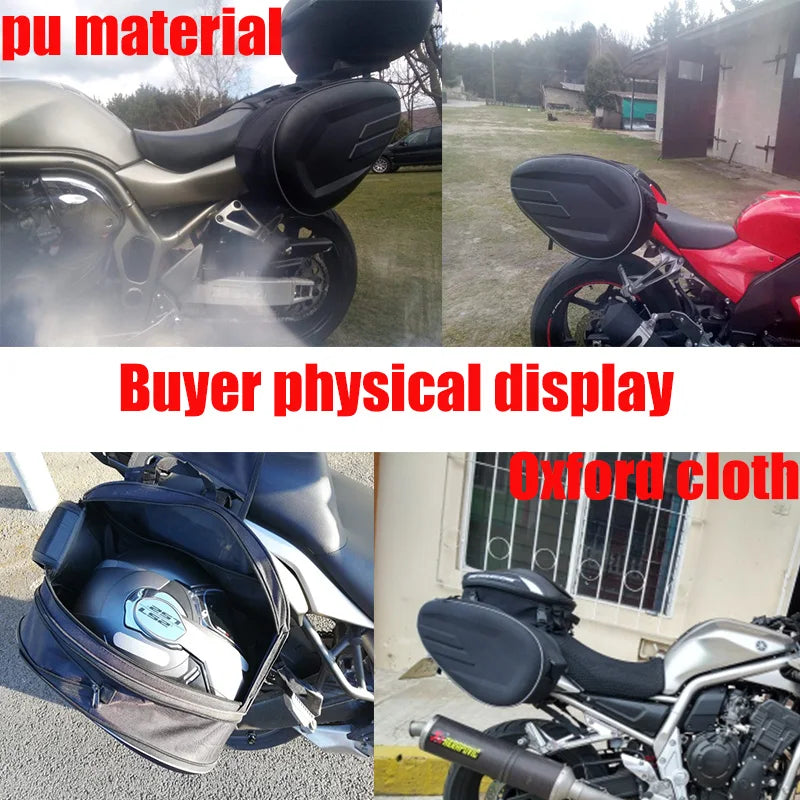 Le plus récent Moto étanche course Moto casque sacs de voyage valise sacoches + une paire d'imperméable + plastiques