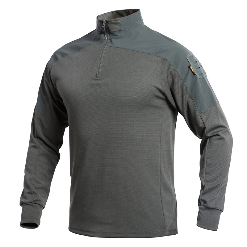 Outdoor Tactical Casual Single Guide Long-Sleeved Frog Suit Breathable Elastic Regular Fit Washed Blank Camouflage