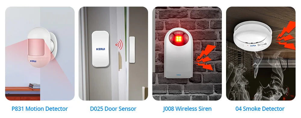 KERUI W184-Capteur de mouvement intelligent Tuya, 4G, WiFi, 101 unité de système d'alarme, sans fil, compatible Alexa, anti-cambriolage, contrôle à domicile