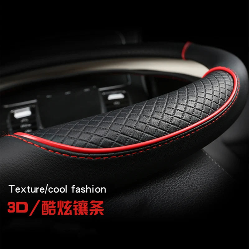 Housse de volant de voiture en cuir PU 38cm pour Suzuki Swift 2011-2016 Vitara 2015-2019 Celerio 2015 - 2019 SX4 S-CROSS 2013-2019
