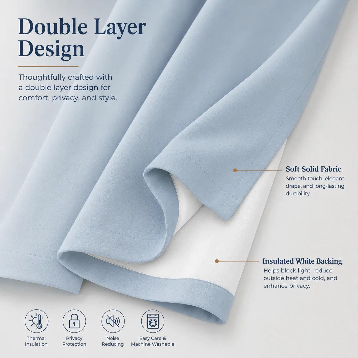 Factory's Grommet Soundproof Floor-to-Ceiling Window Curtains Modern Bathroom Insulated All-Season Built-In Translucent High-End