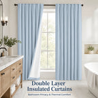 Factory's Grommet Soundproof Floor-to-Ceiling Window Curtains Modern Bathroom Insulated All-Season Built-In Translucent High-End