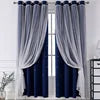 Cross-border for Exclusive Customized Polyester Lace Double-layer Sheer Curtains Grommet Left/Right Biparting Open Curtains