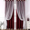 Cross-border for Exclusive Customized Polyester Lace Double-layer Sheer Curtains Grommet Left/Right Biparting Open Curtains