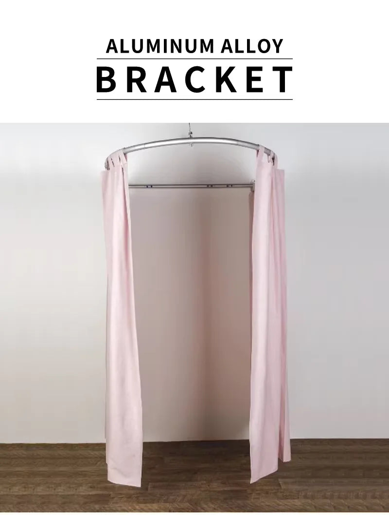 Wholesale Durable Aluminum Alloy Portable Curtain Frame Modern Adjuster Foldable Privacy Changing Room for Clothing Shop Use