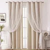 Cross-border for Exclusive Customized Polyester Lace Double-layer Sheer Curtains Grommet Left/Right Biparting Open Curtains