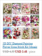 Peinture diamant thème paysage, broderie complète 5D, perles carrées ou rondes, décoration de biscuits, kit d'artisanat, mosaïque