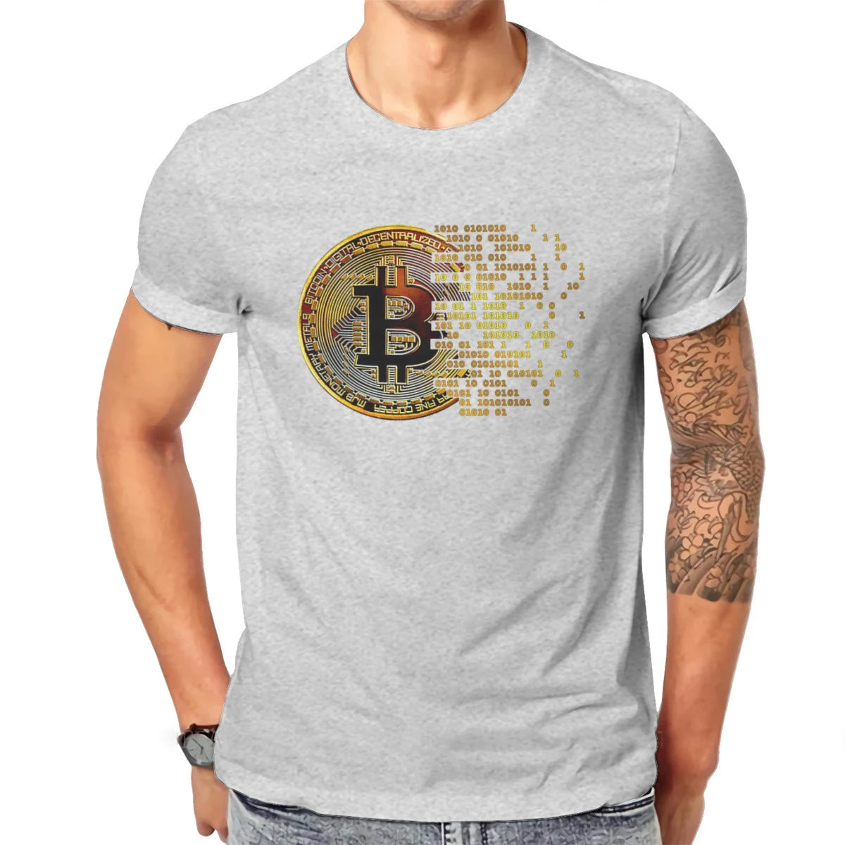 Crypto crypto-monnaie j'aime Bitcoin Art t-shirt classique graphique hommes t-shirts hauts ample coton col rond t-shirt