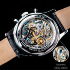 Sugess – montre-bracelet pour hommes, ST1908, mouvement à col de cygne, chronographe mécanique, véritable calendrier de phase de lune, cuir Vintage, nouveau 2026