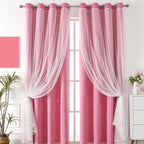 Cross-border for Exclusive Customized Polyester Lace Double-layer Sheer Curtains Grommet Left/Right Biparting Open Curtains