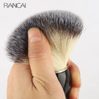 Brosse à barbe pinceaux de maquillage RANCAI – brosse à barbe avec manche en bois pour hommes, 1 pièce, accessoire de maquillage, pour Salon de coiffure, rasage moussant, ensemble d'outils de nettoyage du visage