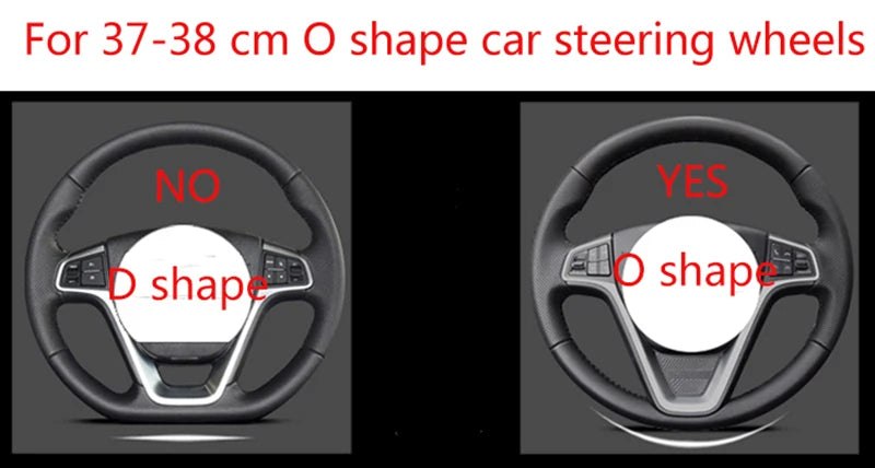 Housse de volant de voiture en cuir PU 38cm pour Suzuki Swift 2011-2016 Vitara 2015-2019 Celerio 2015 - 2019 SX4 S-CROSS 2013-2019