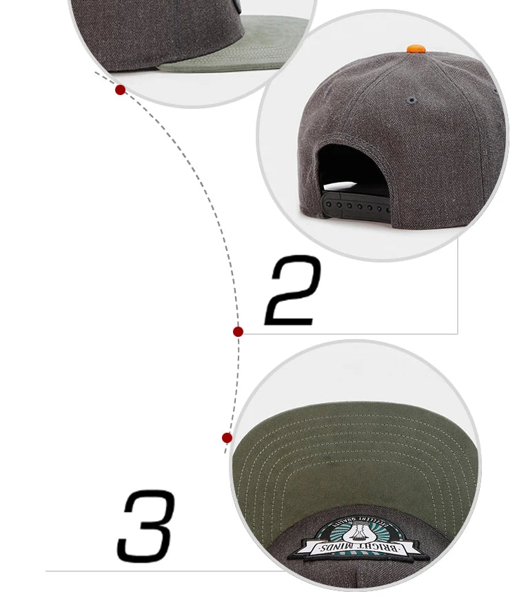 PANGKB marque brillant mines casquette mode gris hip hop rue danse snapback chapeau pour hommes femmes adulte en plein air décontracté soleil casquette de baseball