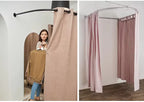 Wholesale Durable Aluminum Alloy Portable Curtain Frame Modern Adjuster Foldable Privacy Changing Room for Clothing Shop Use