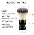 Brosse à barbe pinceaux de maquillage RANCAI – brosse à barbe avec manche en bois pour hommes, 1 pièce, accessoire de maquillage, pour Salon de coiffure, rasage moussant, ensemble d'outils de nettoyage du visage