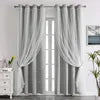 Cross-border for Exclusive Customized Polyester Lace Double-layer Sheer Curtains Grommet Left/Right Biparting Open Curtains