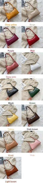 Sacs en cuir PU pour femmes, sac à main à motif d'alligator, petit sac messager sous les bras