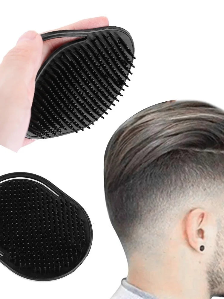 Peigne à shampoing de poche pour hommes, 1 pièce, barbe, moustache, paume, cuir chevelu, Massage, soins capillaires noirs, brosse Portable de voyage, outils de coiffure