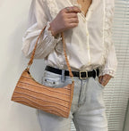 Sacs en cuir PU pour femmes, sac à main à motif d'alligator, petit sac messager sous les bras