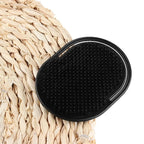 Peigne à shampoing de poche pour hommes, 1 pièce, barbe, moustache, paume, cuir chevelu, Massage, soins capillaires noirs, brosse Portable de voyage, outils de coiffure