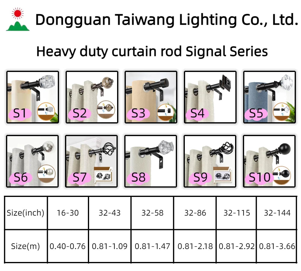 Heavy-Duty Curtain Rod Triple Curtain Rods Double Extendable Curtain Support 60 Pieces End Cap Curtain Rod Curtain Tension Rod
