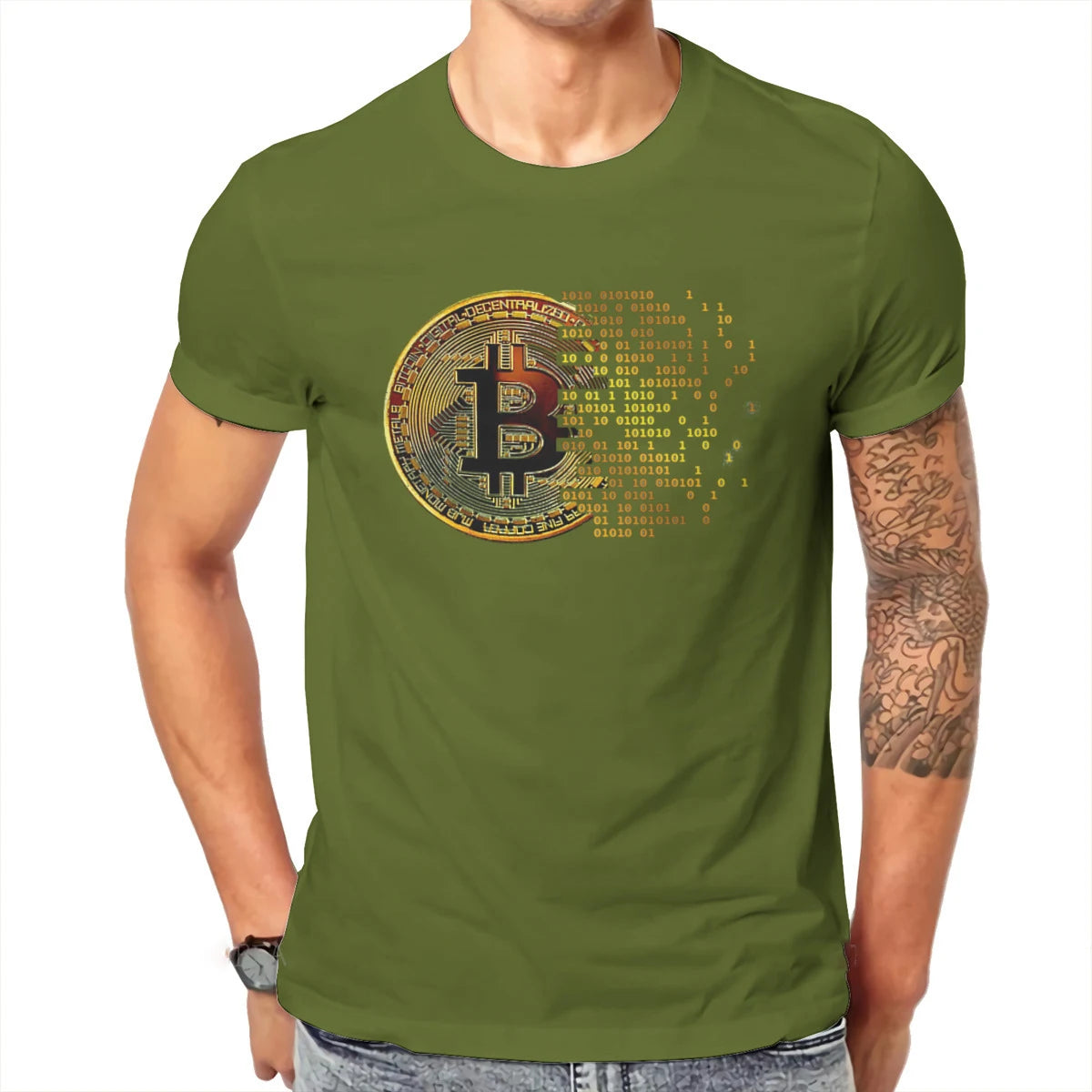 Crypto crypto-monnaie j'aime Bitcoin Art t-shirt classique graphique hommes t-shirts hauts ample coton col rond t-shirt