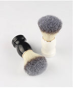 Brosse à barbe pinceaux de maquillage RANCAI – brosse à barbe avec manche en bois pour hommes, 1 pièce, accessoire de maquillage, pour Salon de coiffure, rasage moussant, ensemble d'outils de nettoyage du visage