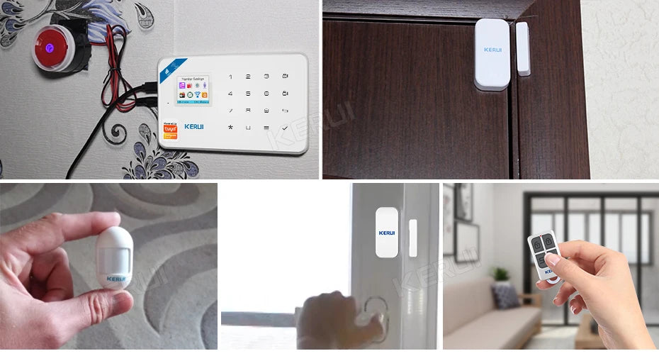 KERUI W181 système d'alarme sécurité maison WIFI GSM alarme Tuya détecteur de mouvement intelligent capteur de porte anti-cambriolage caméra IP travail Alexa Google
