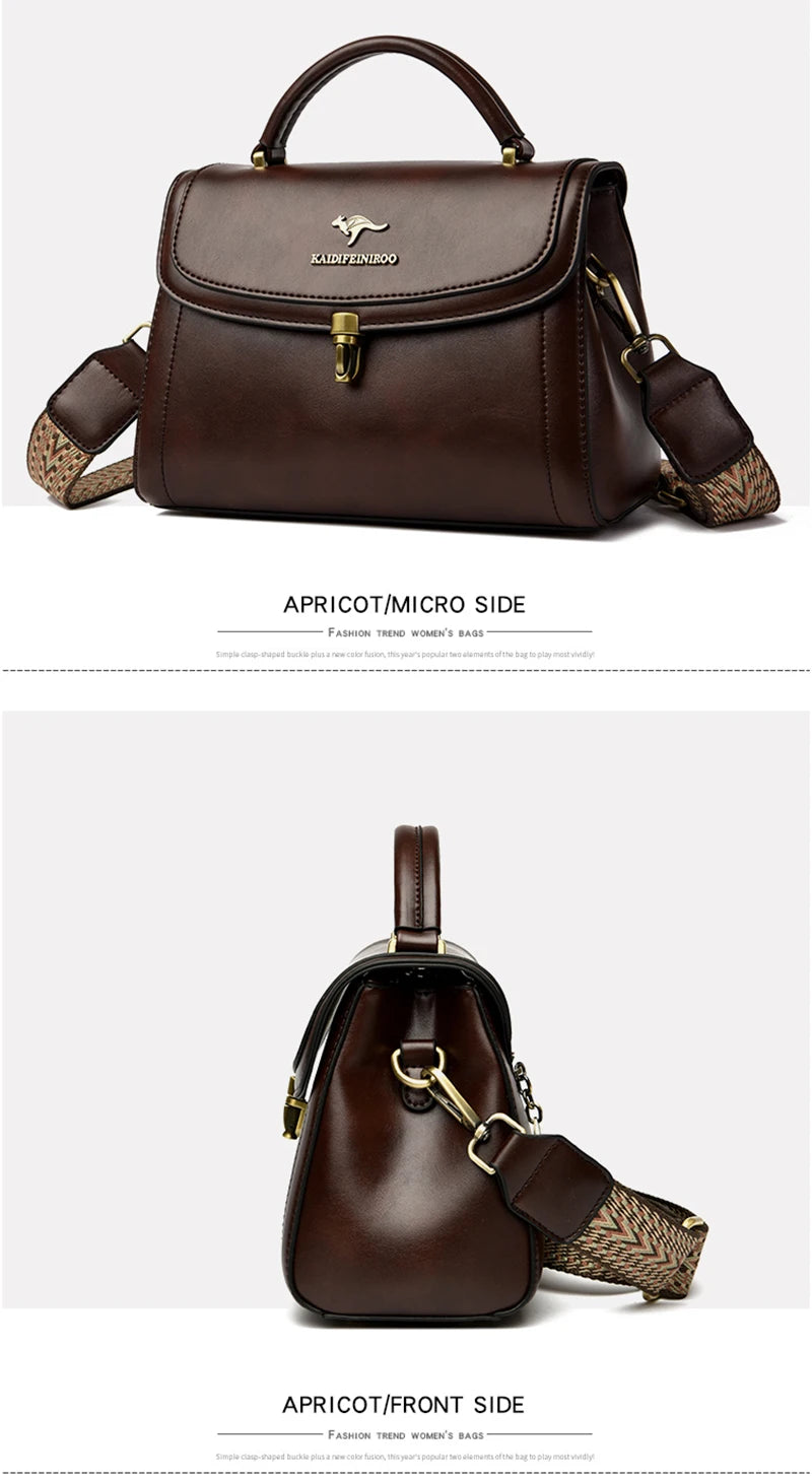 Sacs à bandoulière en cuir pour femmes, sacs à main de luxe pour dames, sac messager féminin, haute qualité, 2026