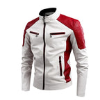 Veste de moto décontractée pour hommes – Noir à la mode, petit col montant, fermeture éclair à manches longues, multi-poches, polyester confortable
