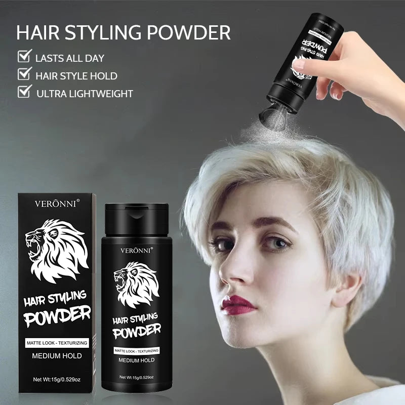 Poudre volumisante pour cheveux, poudre volumisante anti-graisse, facile à utiliser, tenue longue durée pour hommes et femmes, sans traces sur les cheveux