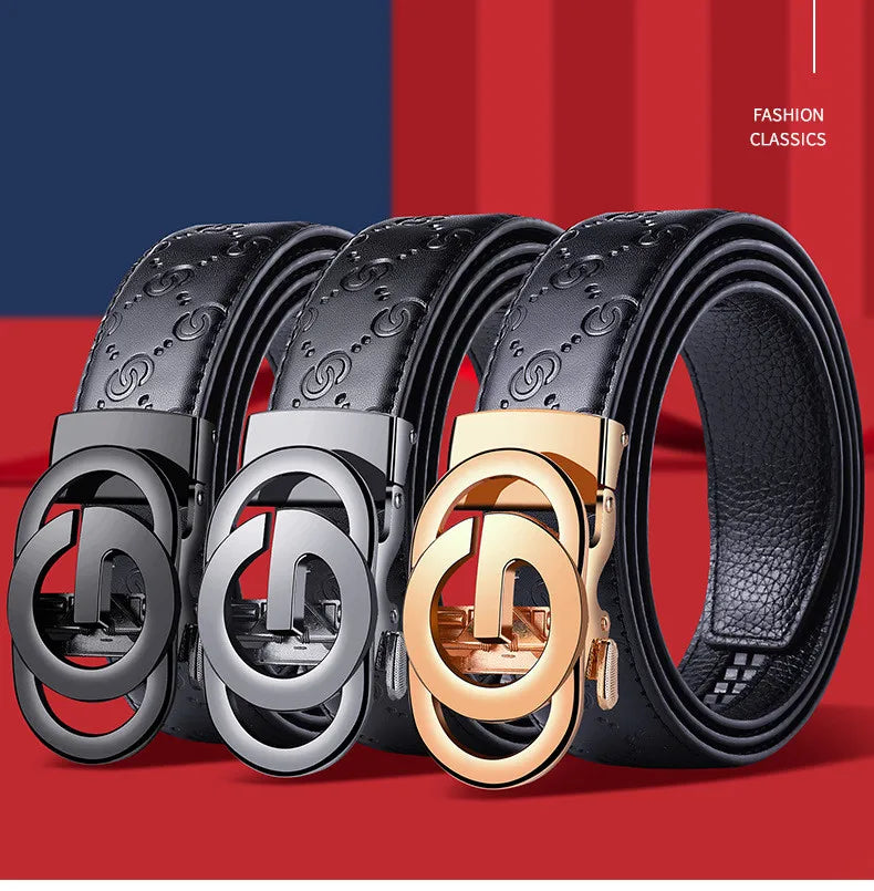 Ceinture pour hommes d'affaires de mode véritable marque de luxe ceinture à boucle en métal ceinture souple en cuir PU de haute qualité avec pantalon Cargo jean