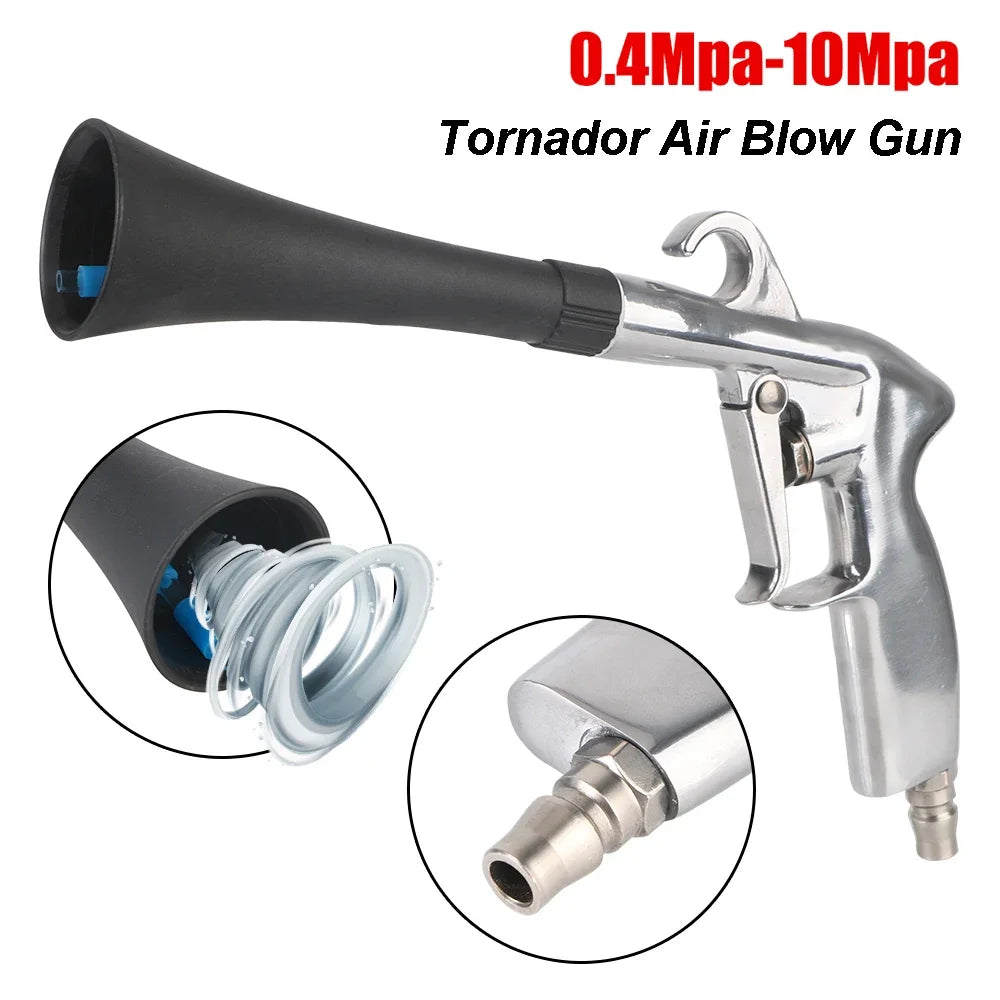 Pistolet de nettoyage de voiture, pistolet à air comprimé haute pression avec 2 buses, outils de nettoyage professionnel pour l'intérieur de la voiture, lavage à sec