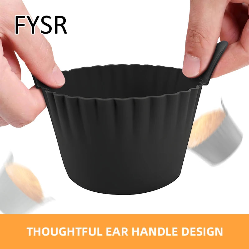 Friteuse à Air lavable au lave-vaisselle, tasses à œufs en Silicone, moule de cuiseur d'œufs en Silicone, tasses de cuisson d'œufs et de gâteaux réutilisables, doublures à muffins Ramekins sûres