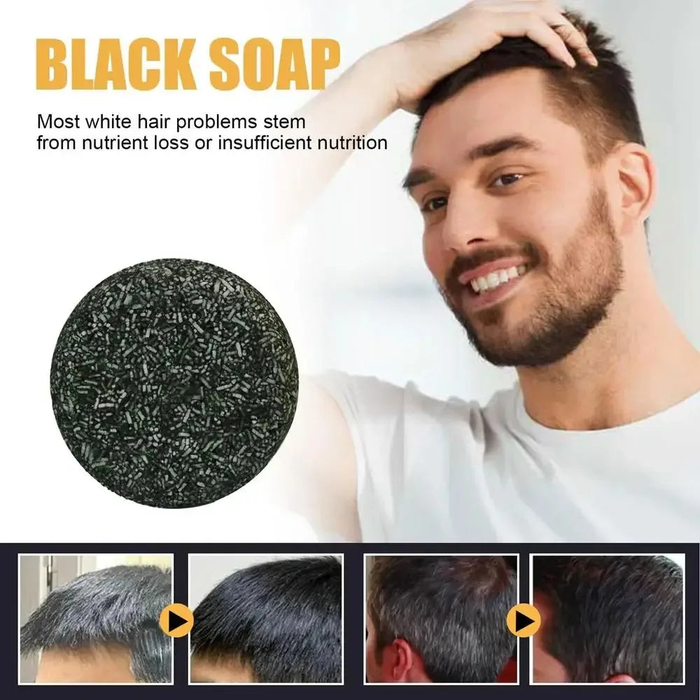 Shampoing pour cheveux, savon noir Polygonum Multiflorum, savon réparateur pour cheveux blancs, ensemble de soins capillaires, nourrissant, Anti-pelliculaire, teinture pour cheveux